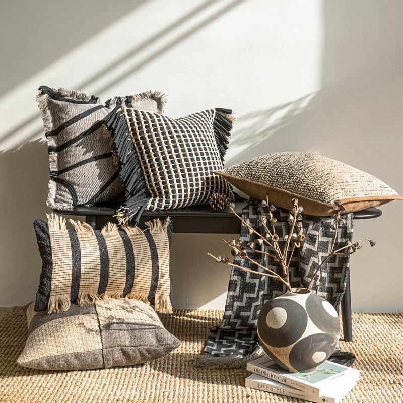 Textured Throw Natural - Премиальный плотный тканый чехол для подушки