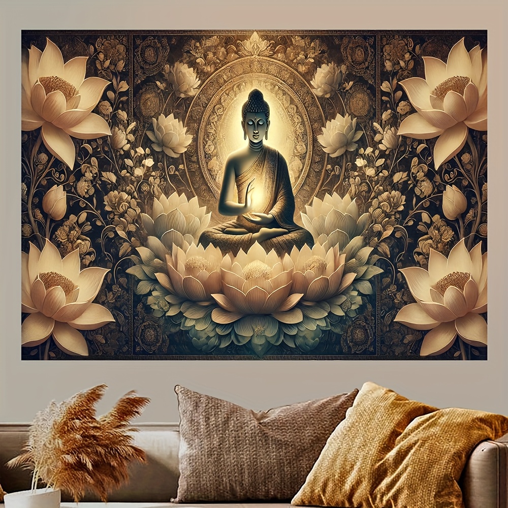 Interior Design Zen - Настенный гобелен с изображением лотоса Будды,