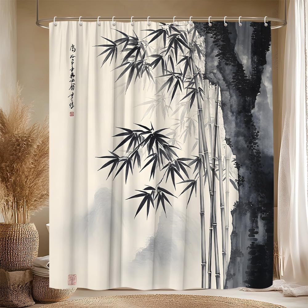 Interior Design Zen - Декоративная занавеска для душа в азиатском