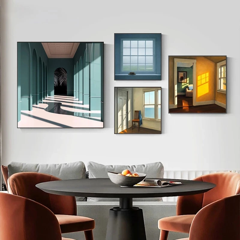 Interior Design Apartment - Скандинавское окно снаружи пейзаж холст картина