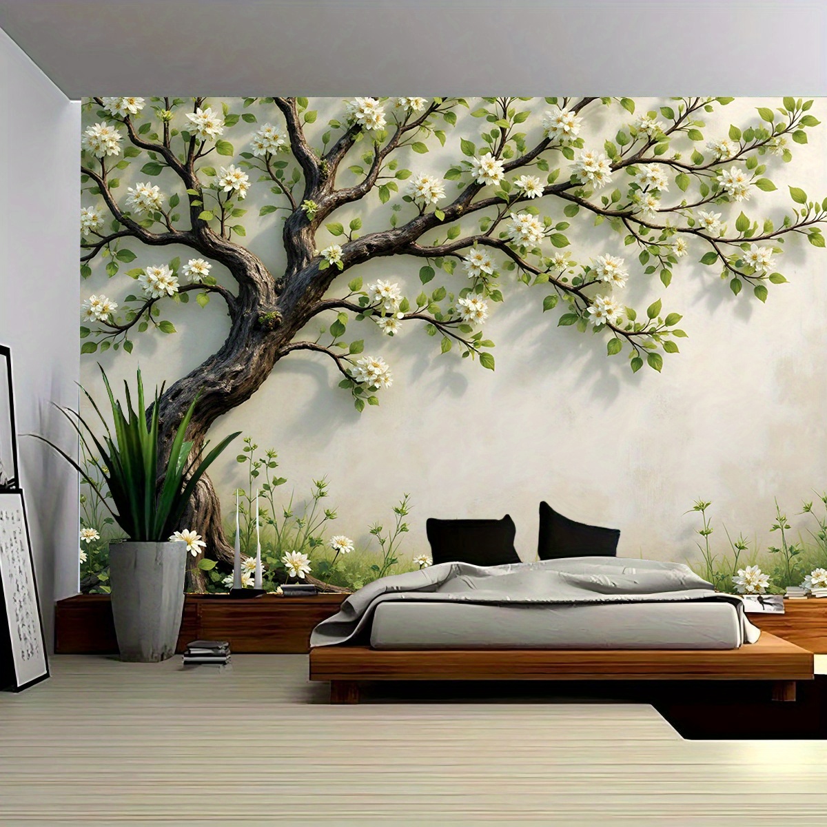 Interior Design Zen - 3D-фреска «Цветущее дерево» для спальни и