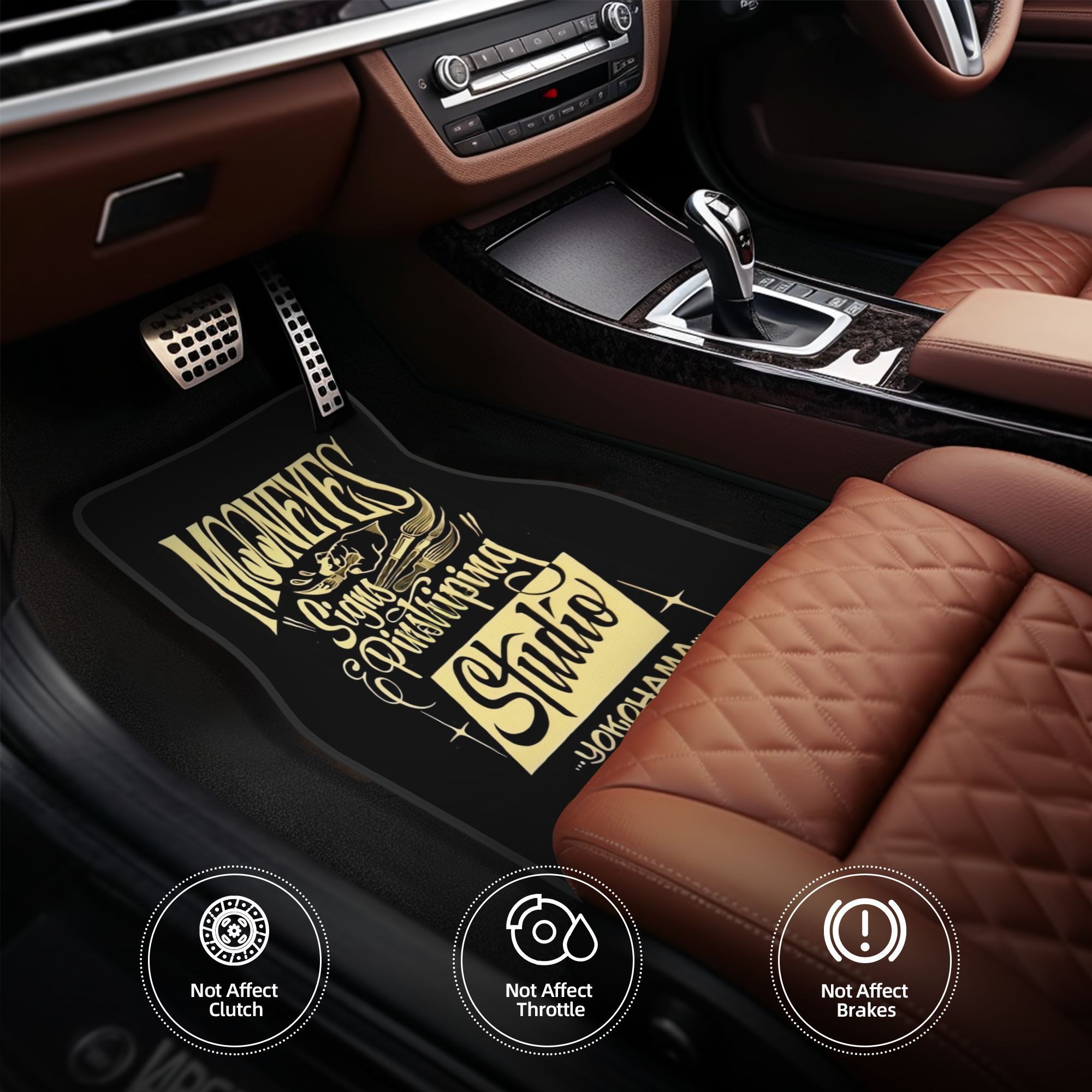 Interior Design Co - 4 шт.% Mooneyes Автомобильные коврики, прочные,